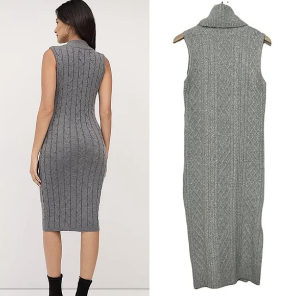 HOUSE of Harlow 1960 Sweater Dress Turtleneck Gray Size M - Picture 4 of 10